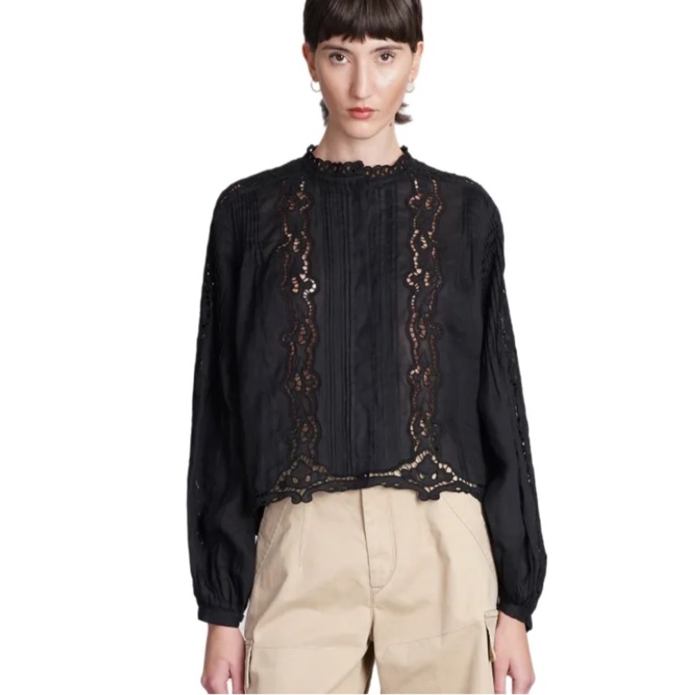 Isabel Marant Kubra Guipure lace-trimmed blouse